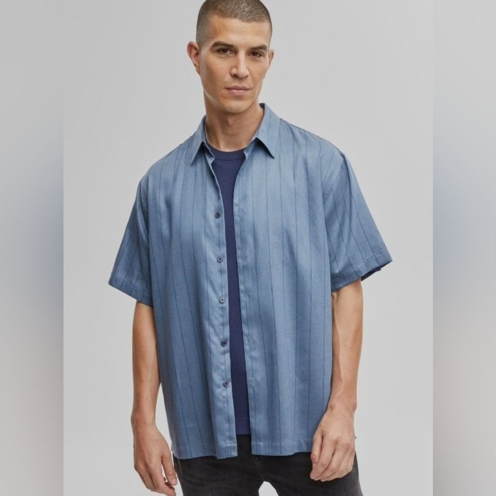 Men's Mode Of One Blue Short Sleeve Shirt